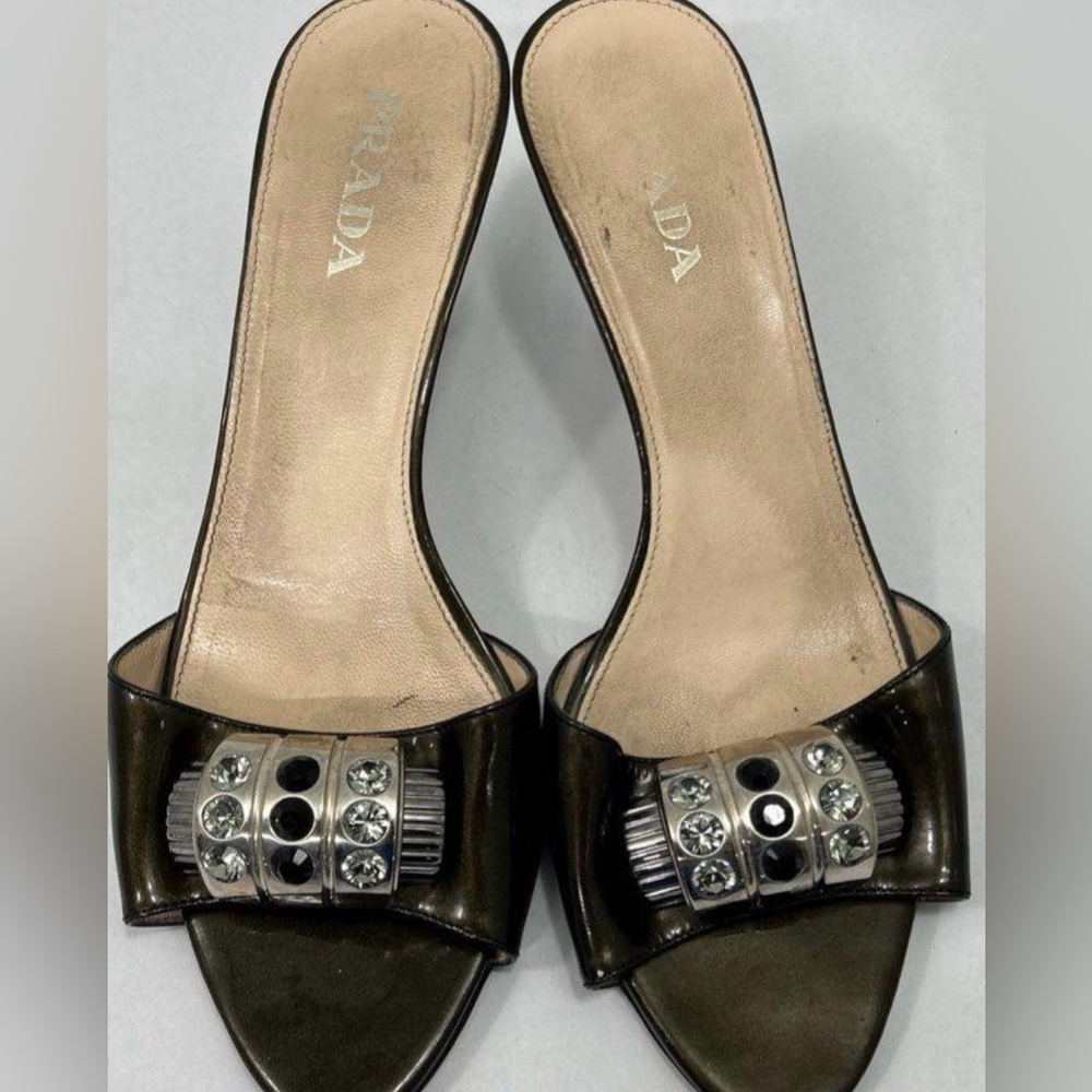 Prada Women's Black Embellished Heels